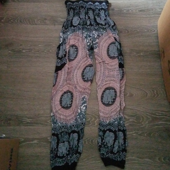 the elephant pants Pants - Blue, white, and red elephant pants